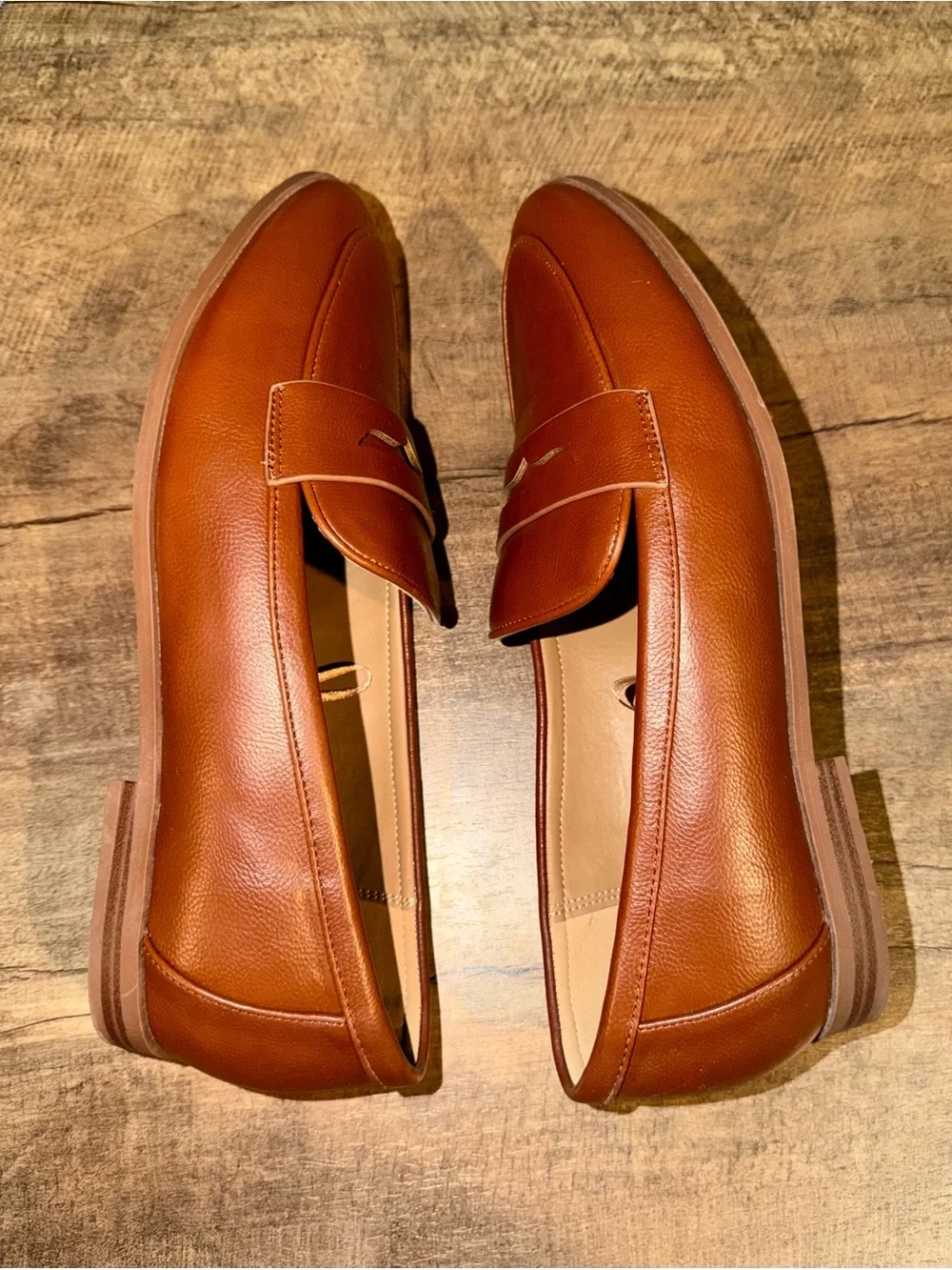 Lane Bryant Women’s Cognac Brown Penny Loafers Size 11W
